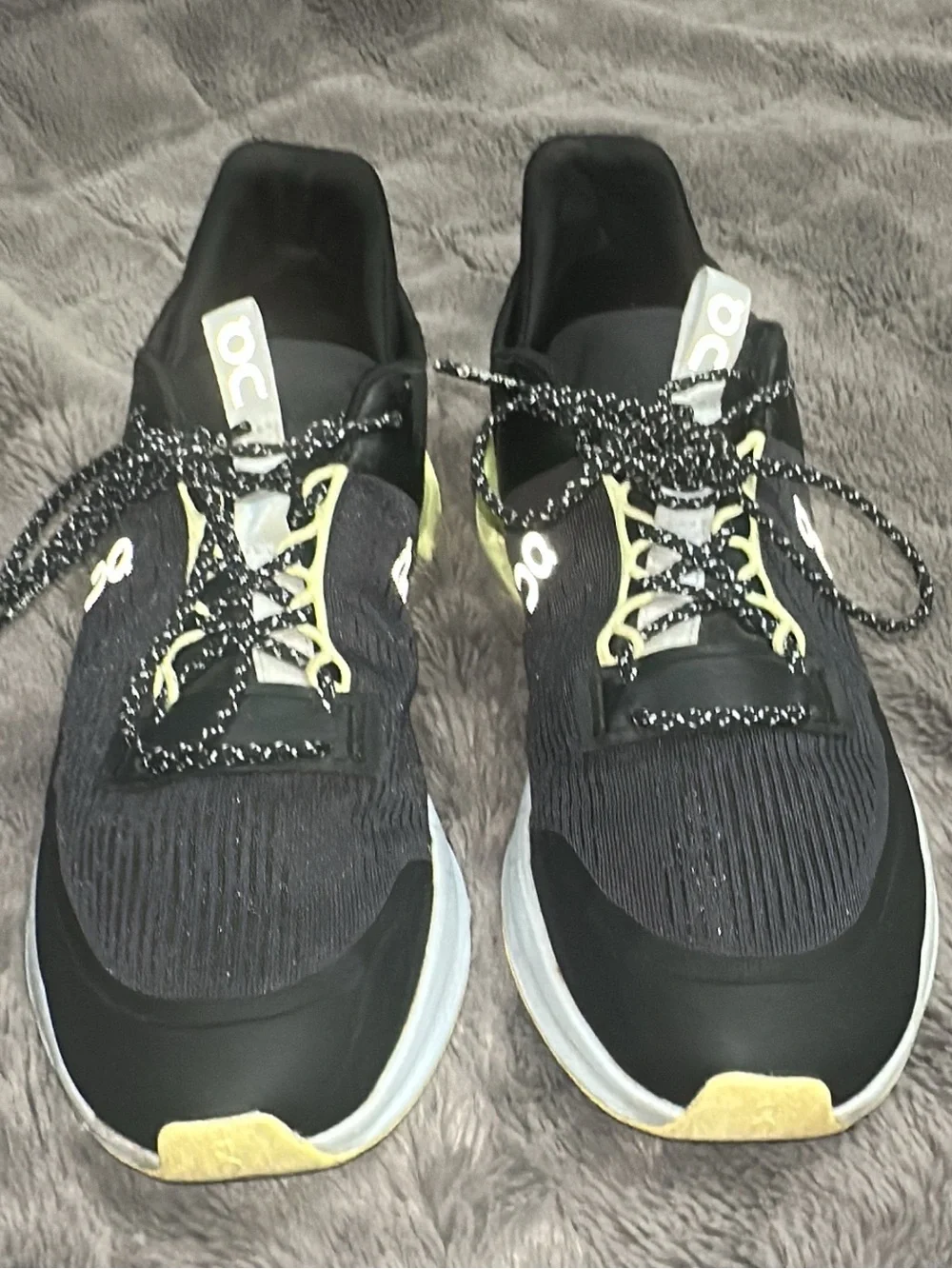 On Cloudnova Athletic Sneakers in Black and Yellow (shoe 14)